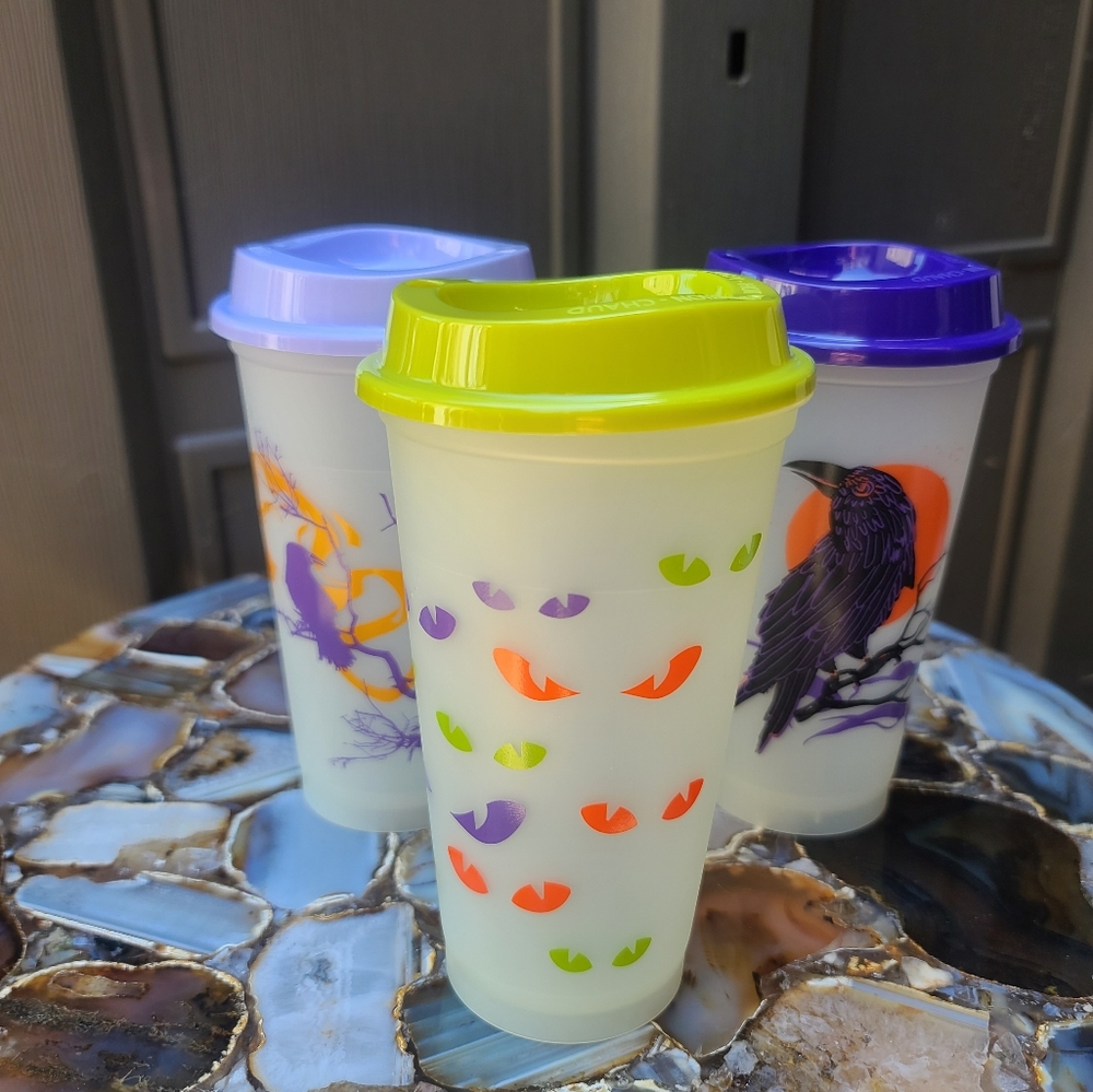Glow in the dark, starbucks grande size, set of 3